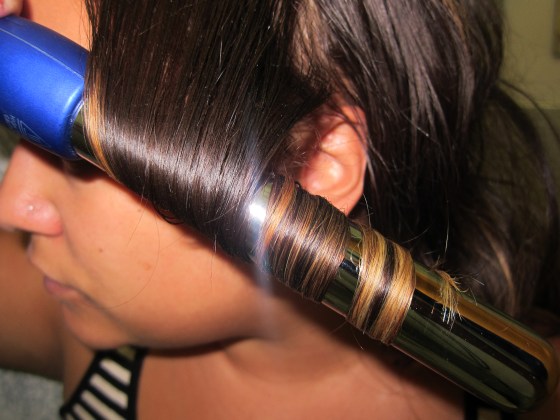 Wrapped my hair inward. 