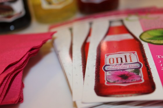 Free samples of "Onli" Beverages and Sparkling Water. My fav was the hibiscus pomegranate aronia flavor!