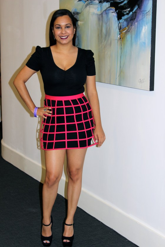 karma loop, cage, skirt, forever 21, ootn, outfit of the night, fashion, fashion week, orlando, heels, lipstick, makeup