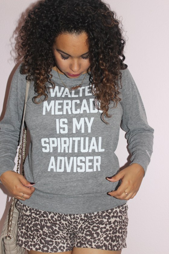 walter mercado, peralta project, graphic t shirt, sweater, jumper, leopard, shorts, fall, kate spade, neutral, ootd, fashion