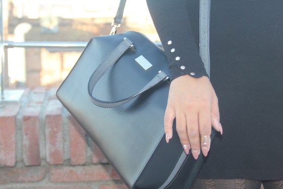 leopard misguided fur coat, zara knit dress, aldo oxfords, asos pearl necklace